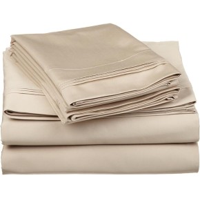 Egyptian Cotton 4 Piece Sheet Set, 650 Thread Count, Eco-Friendly, Sustainable Sheets, Ultra-Soft Basics, Solid, Deep Pocket Fitted Sheet, Flat Sheet, Pillowcases, King, Linen