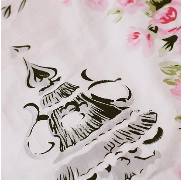 Romantic Flower Print Bedding Set,Floral Bed Set,Princess Lace Ruffle Duvet Cover King Queen Twin,4Pcs (Queen)