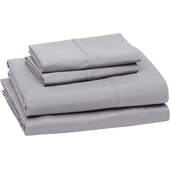 Lightweight Super Soft Easy Care Microfiber 4-Piece Bed Sheet Set with 14-Inch Deep Pockets, Full, Dark Gray, Solid