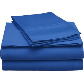 Modal from Beechwood 300 Thread Bed Sheet Set, 1 Elastic Deep Pocket Fitted Sheet, 1 Flat Sheet, 2 Pillowcases, Soft Cool Sheets, Sateen Weave, Bedding Essentials, Queen, Navy Blue