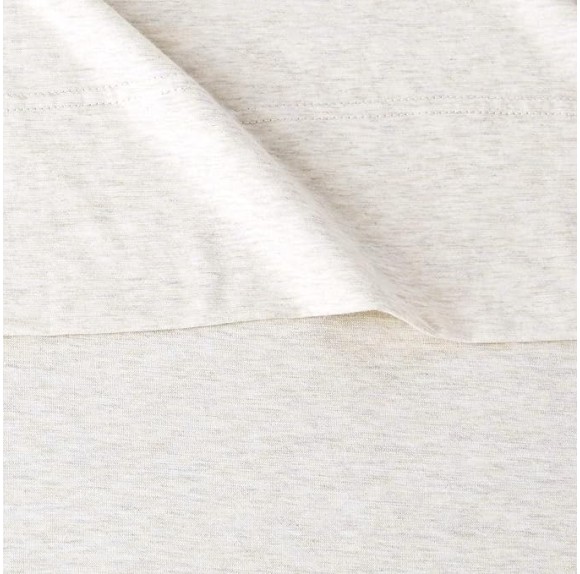 Cotton Jersey 4-Piece Bed Sheet Set, King, Oatmeal, Solid