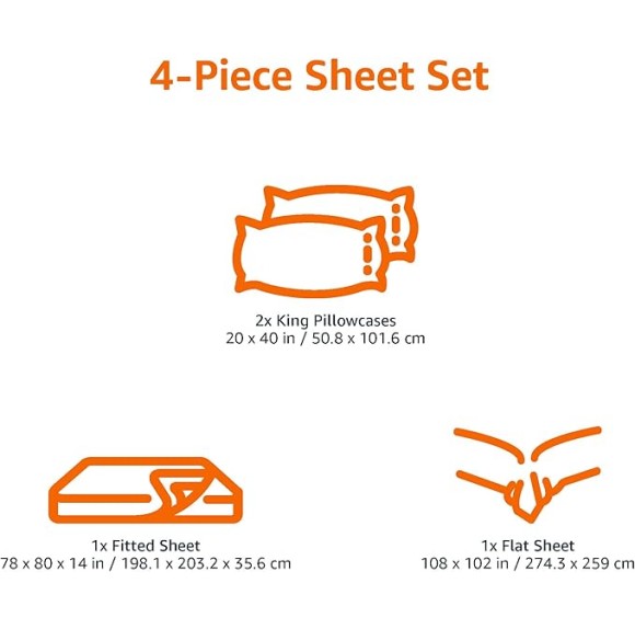 Cotton Jersey 4-Piece Bed Sheet Set, King, Oatmeal, Solid