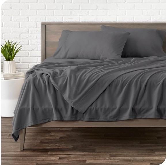 Super Soft Fleece Sheet Set - King Size - Extra Plush Polar Fleece, Pill-Resistant Bed Sheets - All Season Cozy Warmth, Breathable & Hypoallergenic (King, Grey)