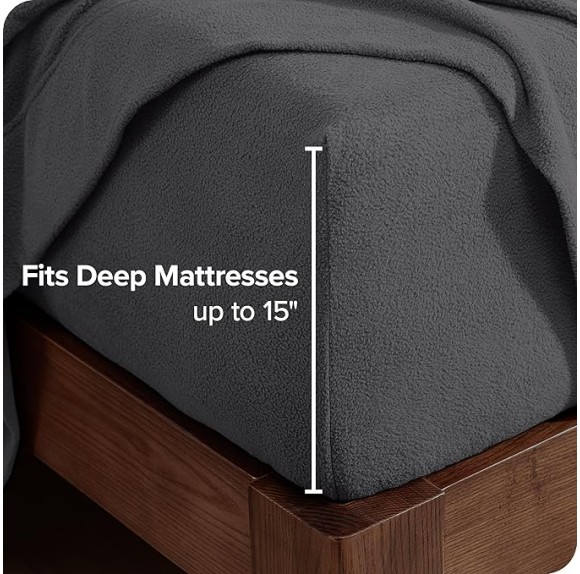 Super Soft Fleece Sheet Set - King Size - Extra Plush Polar Fleece, Pill-Resistant Bed Sheets - All Season Cozy Warmth, Breathable & Hypoallergenic (King, Grey)
