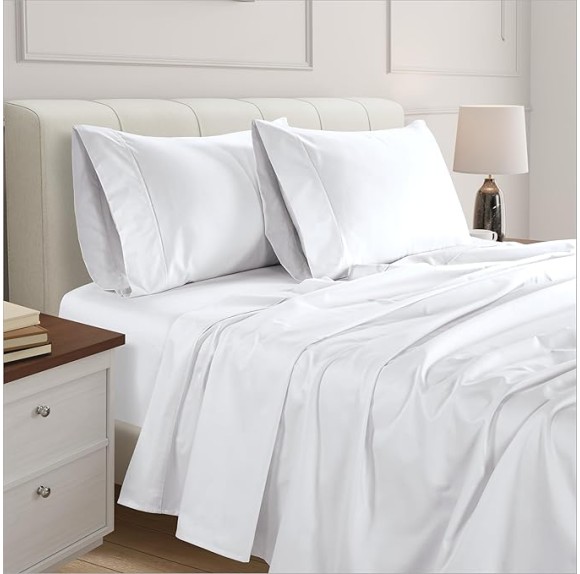800 Thread Count Sheets King 100% Egyptian Cotton Sheets - Extra Long-Staple Cotton Sheets, Fits Mattress Upto 16'' Deep Pocket, Sateen Weave, Soft Cotton Bed Sheets Set(White)