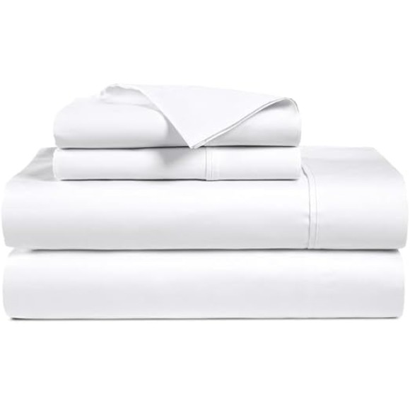 Egyptian Cotton Queen Sheets Deep Pocket 100% Egyptian Cotton Sheets 800 Thread Count Bed Sheet 4 Piece - Extra Long-Staple Cotton Sheets and Breathable & Sateen Weave Sheet (White)