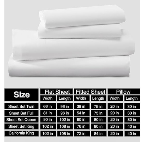 Egyptian Cotton Queen Sheets Deep Pocket 100% Egyptian Cotton Sheets 800 Thread Count Bed Sheet 4 Piece - Extra Long-Staple Cotton Sheets and Breathable & Sateen Weave Sheet (White)