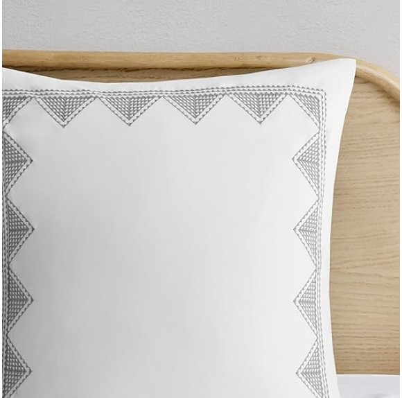Imani 100% Cotton Duvet Mid Century Modern Design, All Season Comforter Cover Bedding Set, Matching Shams, King/Cal King, Ivory Chenille Tufted Accent 3 Piece