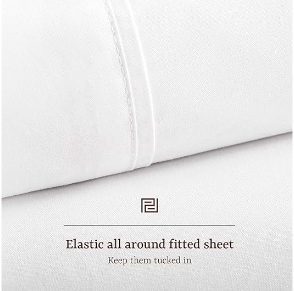 Thermoregulating All-Season Bed Sheet Set, 100% Peruvian Cotton, (Flat Sheet, Fitted Sheet, 1X Pillowcase),600 Thread Count Sateen, Breathable, Soft & Cooling, Twin Size, Slate