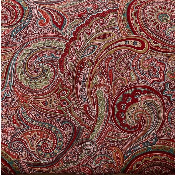 Spruce Red Duvet Cover Set - King Duvet Cover (106 x 94in.)+ Two King Pillow Cases (36 x 20in.) - Paisley Pattern - Red, Tan, Grey, Burgundy - Cotton