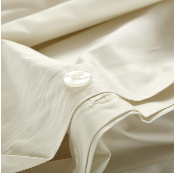 Casabolaj Shading 3 Pieces Duvet Cover Set Do Not Include Filling 100% Egyptian Cotton Sateen Luxury 400 Thread Count-Classic and Contemporary Frame Patchwork Cream/Beige/Champange (King)