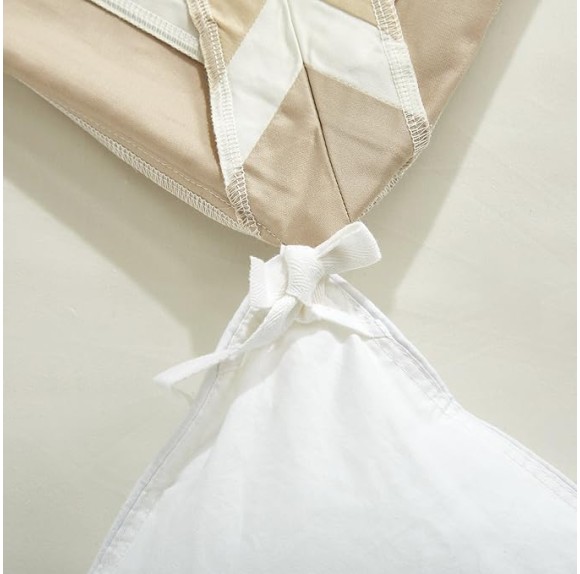 Casabolaj Shading 3 Pieces Duvet Cover Set Do Not Include Filling 100% Egyptian Cotton Sateen Luxury 400 Thread Count-Classic and Contemporary Frame Patchwork Cream/Beige/Champange (King)