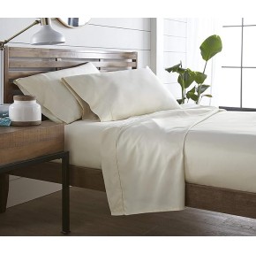 Exotica Collection Heavy 1200 Thread Count Fabric 100 Percent Egyptian Cotton Sheet Set Fits 9-12" Inch Deep Pocket, Solid Pattern (King Size, Ivory)