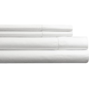 525 Thread Count 100% Long Staple Cotton Oversized Queen White Deep Pocket Super Soft Sateen 4 pc Sheet Set