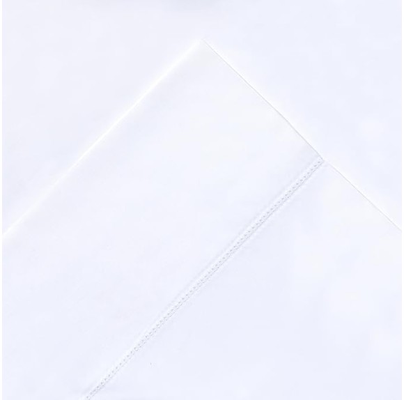 525 Thread Count 100% Long Staple Cotton Oversized Queen White Deep Pocket Super Soft Sateen 4 pc Sheet Set