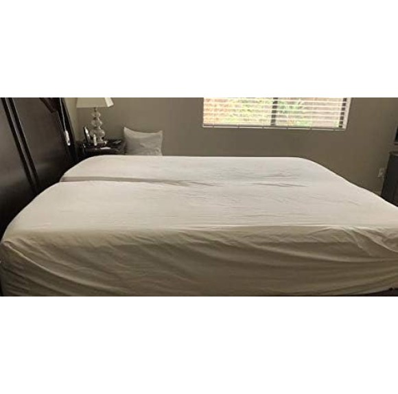 Sheets for Sleep Number Bed Split King,Split Top King Sheets for Sleep Number Bed,100% Egyptian Cotton,White Solid,34 Split-King,400 TC,16 Inch Deep,Split King Sheets for Sleep Number Beds