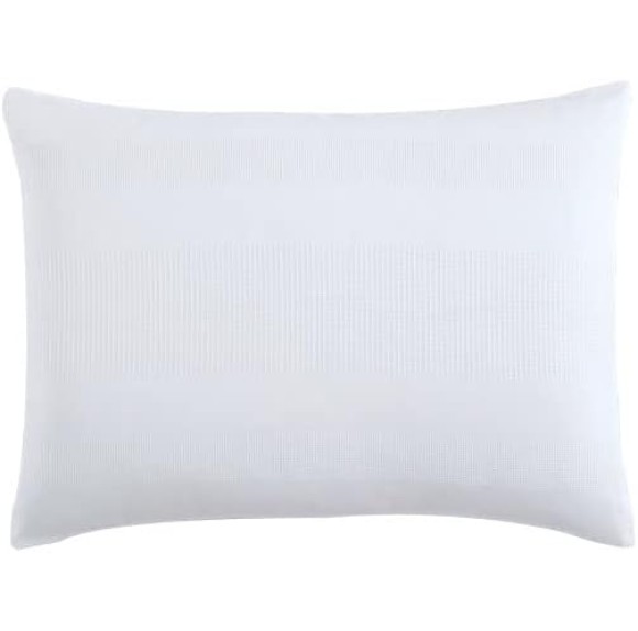 King Duvet Cover Set, Luxury Cotton Bedding with Matching Shams, All Season Home Decor (Waffle Stripe White, King)