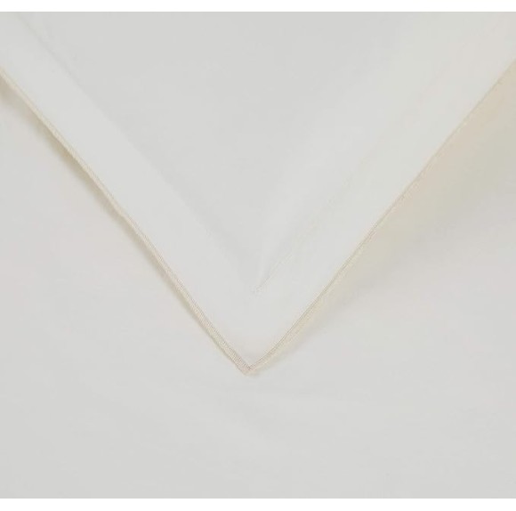 Percale Cotton 400 Thread Count Duvet Cover Set, King, Vanilla Ice