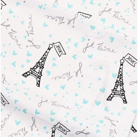 Twin Sheets, Soft & Lightweight Bedding, Fade & Wrinkle Resistant (Je T'Aime Paris, Twin)