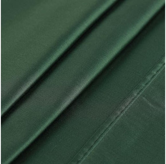 Egyptian Cotton Sheet Set Premium 400 Thread Count 100% Egyptian Cotton Solid Sheets Set Soft Sateen Weave Hotel Style 18" Deep Pocket Fitted Flat and Pillow Cases - King, Hunter Green