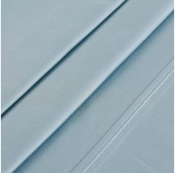 Egyptian Cotton Sheet Set Premium 400 Thread Count 100% Egyptian Cotton Solid Sheets Soft Sateen Weave Hotel Style 18" Deep Pocket Fitted Flat and Pillow Cases - California King, Light Blue