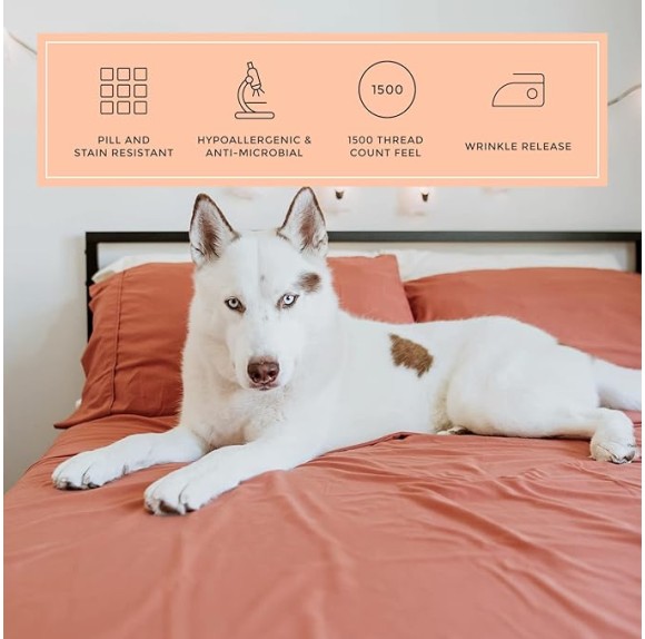 Pumpkin Spice Sheet Set - 1500tc Level of Softness - Extra Soft Cooling Sheets for Hot Sleepers and Night Sweats - XL Twin Size