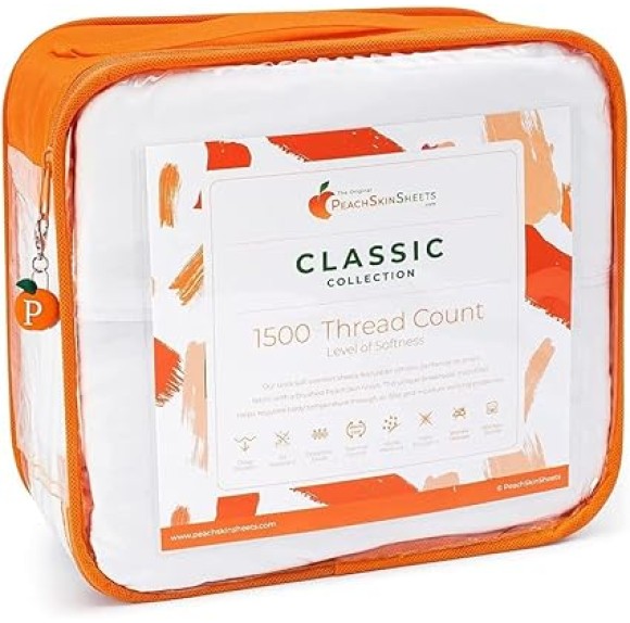 Pumpkin Spice Sheet Set - 1500tc Level of Softness - Extra Soft Cooling Sheets for Hot Sleepers and Night Sweats - XL Twin Size
