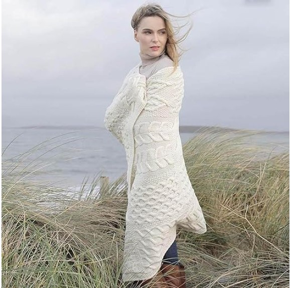 Patchwork Super Soft Merino Wool Knit Throw/Blanket 42" x 64"