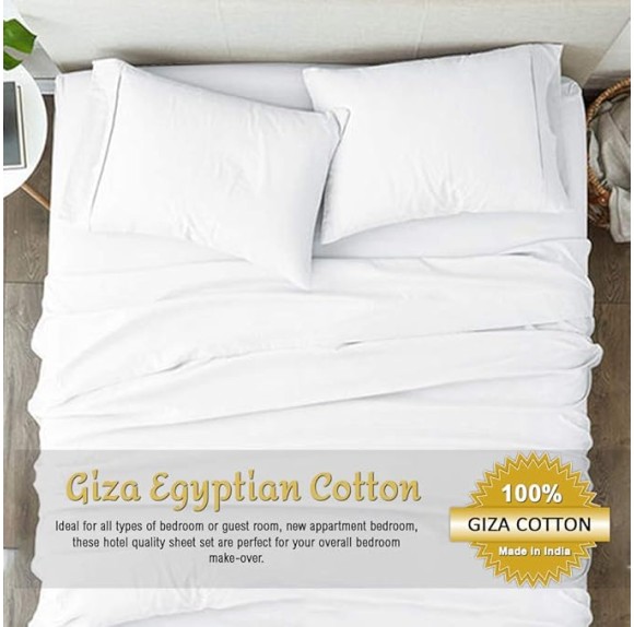 Giza Cotton Sheets King Sheets-Giza Cotton Sheets King Size Giza Sheets – My-Giza-Sheets 100% Certified Long Staple Giza Cotton Sheets Set (King Size, White)