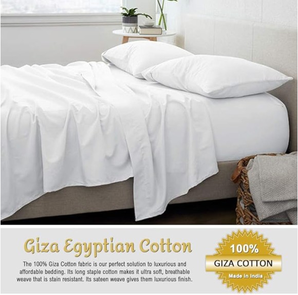 Giza Cotton Sheets King Sheets-Giza Cotton Sheets King Size Giza Sheets – My-Giza-Sheets 100% Certified Long Staple Giza Cotton Sheets Set (King Size, White)