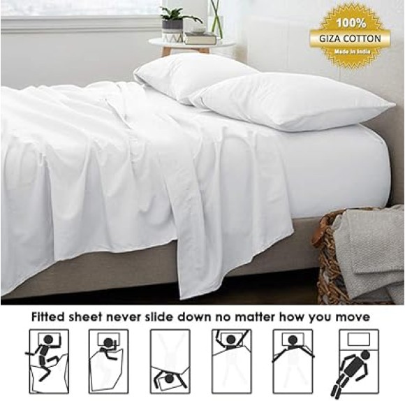 Giza Cotton Sheets King Sheets-Giza Cotton Sheets King Size Giza Sheets – My-Giza-Sheets 100% Certified Long Staple Giza Cotton Sheets Set (King Size, White)