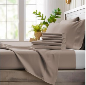 6 Piece King Size Sheets Set - 100% Viscose Made from Bamboo Sheets King Size - Soft Cooling Sheets for Hot Sleepers - Breathable King Sheets Deep Pocket Fits Up to 16" Mattress - Sand