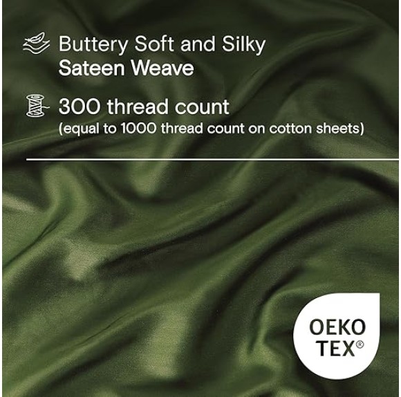 SIJO AiryWeight Duvet Cover, 100% Lyocell Derived from Eucalyptus, Buttery Soft, Best Cooling Sheets by Architectural Digest (Forest, Twin/Twin XL 70"x90")
