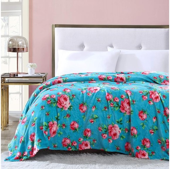 Fleece Collection | Blanket - Ultra Soft & Cozy Plush Fleece, Lightweight & Warm, Perfect for Bed or Couch, Twin, Bouquet Day