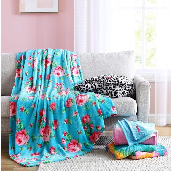 Fleece Collection | Blanket - Ultra Soft & Cozy Plush Fleece, Lightweight & Warm, Perfect for Bed or Couch, Twin, Bouquet Day