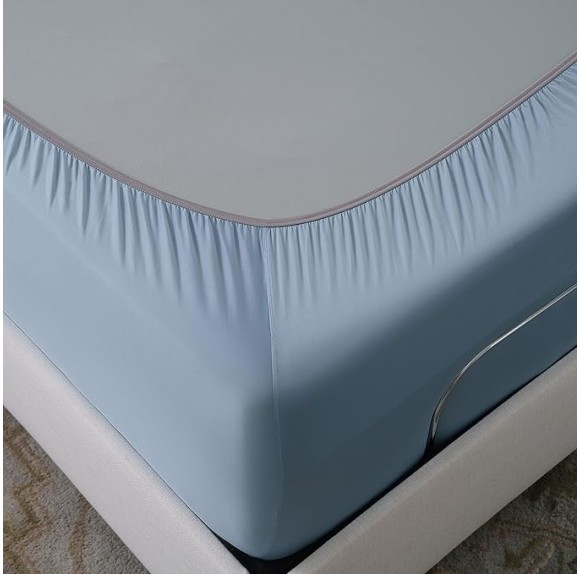 Active Comfort Sheet Set, Comfortable Cooling Sheets with 1 Flat Sheet, 1 Fitted Sheet, and 2 Standard Pillowcases, Queen, Blue Sky