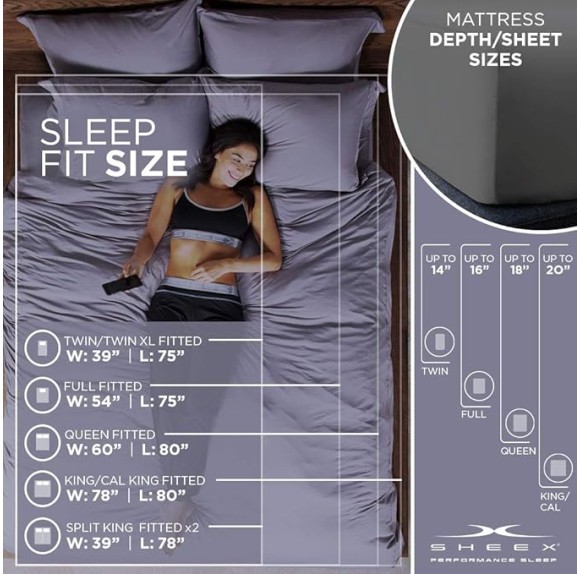 Active Comfort Sheet Set, Comfortable Cooling Sheets with 1 Flat Sheet, 1 Fitted Sheet, and 2 Standard Pillowcases, Queen, Blue Sky
