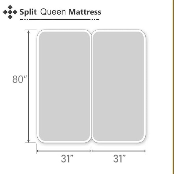 Split Queen Size Sheet Set - 7 Piece Set - Split Queen Sheets Sets for Adjustable Bed- 100% Egyptian Cotton- Hotel Luxury Bed Sheets - Extra Deep Pockets Sheets- White Bed Sheets - Split Queen Sheets