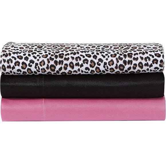 Twin Sheets, Luxurious Satin Bedding Set, Smooth & Silky Home Decor (Pink, Twin)