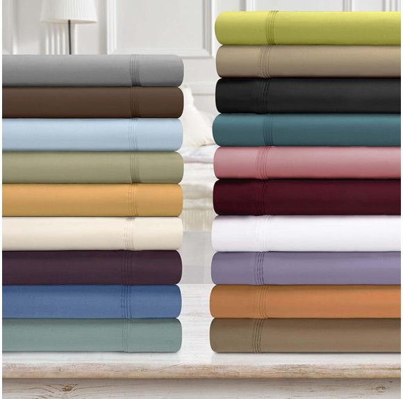 Egyptian Cotton, 650 Thread Count Solid, Deep Pocket Sheet Set, California King, Maple Sugar, 4-Piece Set