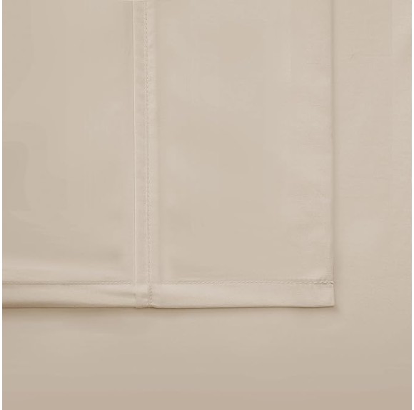 400 TC King 4 Piece Sheet and Pillowcase Set - Percale Cotton Collection - Khaki