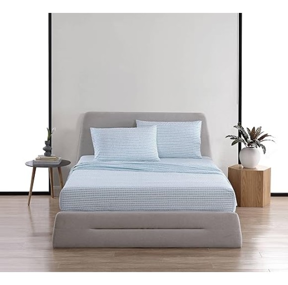 Queen Sheets, Cotton Percale Bedding Set, Crisp & Cool Home Decor (Pikkun Rasymatto, Queen)