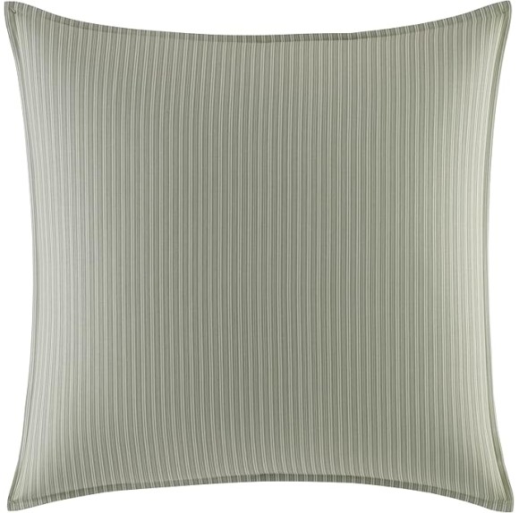 Home - Queen Duvet Cover Set, Reversible Cotton Bedding, Includes Matching Shams with Bonus Euro Shams & Throw Pillows (Natalie Green, Queen)