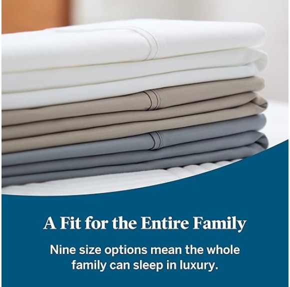 Lucid 600 TC Cotton Rich Sheet Set -14 Inch Deep Pockets - Breathable Sheet Set