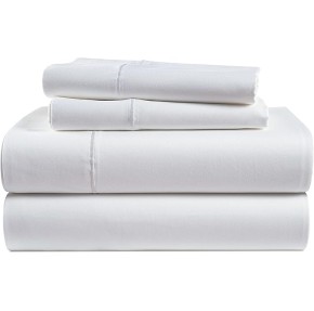 100% Egyptian Cotton Sheets Queen Size - 1000 Thread Count White Bed Sheets for Queen Size Bed, Long Staple Cotton Bedding Sheets, Sateen Weave, Luxury Hotel Sheets, Fits upto 17" Mattress