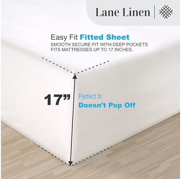 100% Egyptian Cotton Sheets Queen Size - 1000 Thread Count White Bed Sheets for Queen Size Bed, Long Staple Cotton Bedding Sheets, Sateen Weave, Luxury Hotel Sheets, Fits upto 17" Mattress