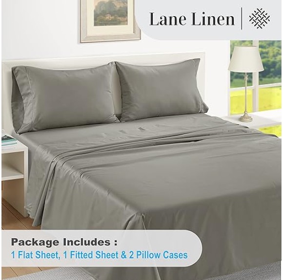 100% Egyptian Cotton Bed Sheets - 1000 Thread Count 4-Piece Charcoal Full Set Bedding Sateen Weave Luxury Hotel 16" Deep Pocket (Fits Upto 17" Mattress)