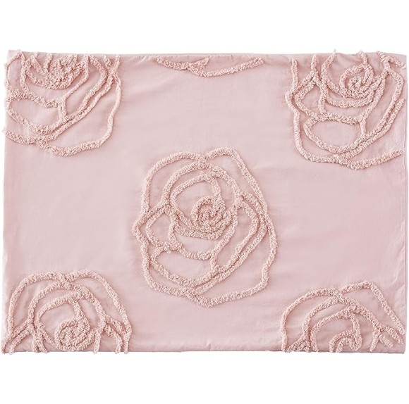 King Duvet Cover Set, Reversible Cotton Bedding with Matching Shams & Bonus Throw Pillow, Ideal for All Seasons (Rambling Roses Pink, King)