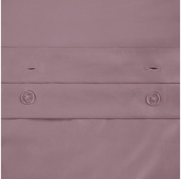 BNM Egyptian Cotton Duvet Cover Set, 1200 Thread Count, Hidden Button Closure, Soft Bedding Basics, 1 Duvet Cover, 2 Pillow Shams, Solid, Geometric Scroll Embroidery, King/California King, Zephyr