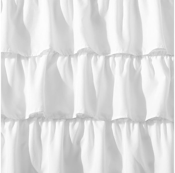 Home - Full Bedskirt, Ruffled Casual Style (Solid White, Full)
